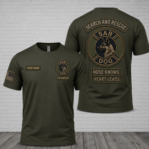 Custom Name Search and Rescue K9 Handler 3D T-Shirt - SAR Dog Tactical Military Shirt TT1307PK01
