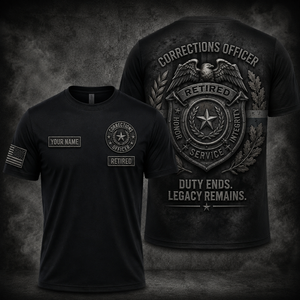 Custom Name Retired Corrections Officer 3D T-Shirt - Personalized Correctional Officer Retirement Gift TT1607PK05
