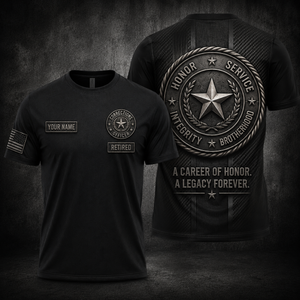 Custom Name Retired Corrections Officer 3D T-Shirt - Personalized Honor Service Integrity Gift TT1607PK06
