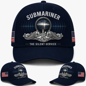 Submariner The Silent Service Baseball Cap - U.S. Navy Silver Dolphins Veteran Hat TT1807PK02