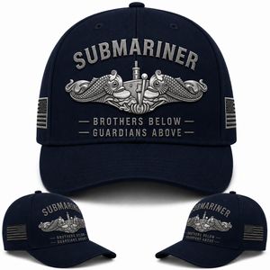 Submariner Brothers Below Guardians Above Baseball Cap - U.S. Navy Silver Dolphins Veteran Hat TT1807PK04