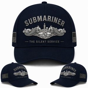 Submariner The Silent Service Baseball Cap - U.S. Navy Silver Dolphins Military Veteran Hat TT1807PK05