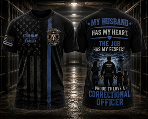 Custom Name Correctional Officer Wife 3D T-Shirt - Proud to Love a Correctional Officer TT2207PK13