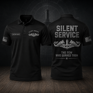 Custom Name Silent Service U.S. Submarine Force Polo Shirt - The Few Who Earned Them TT3007PK01