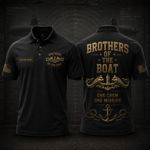 Custom Name Brothers of the Boat U.S. Navy Submarine Force Polo Shirt TT3007PK04