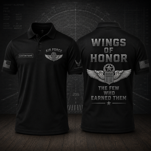 Wings of Honor Air Force Polo Shirt - Personalized USAF Veteran Gift TT3007PK06