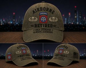 US Army 82nd Airborne Retired Veteran Baseball Cap TT1208PK01