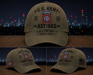 Custom 82nd Airborne Retired Veteran Baseball Cap TT1208PK02