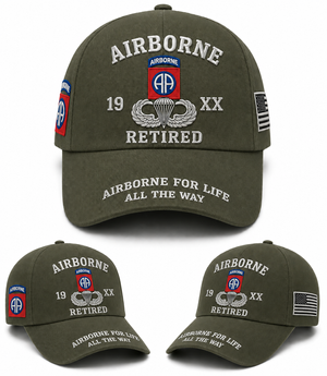 Custom 82nd Airborne Retired Veteran Baseball Cap TT1208PK03