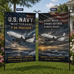 Veteran US Navy Boeing P-8A Poseidon Double Sided Garden Flag TT1208PK18