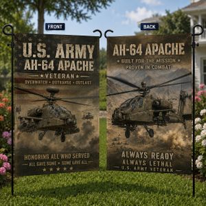 Veteran US Army AH-64 Apache Double Sided Garden Flag TT1108PK19