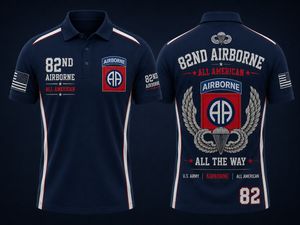 US Army 82nd Airborne Division All American All The Way Polo Shirt TT1408PK02