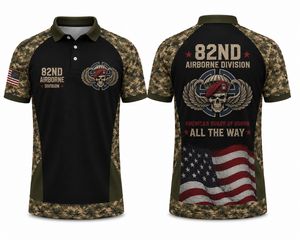 US Army 82nd Airborne Division All The Way Camo Polo Shirt TT1408PK04