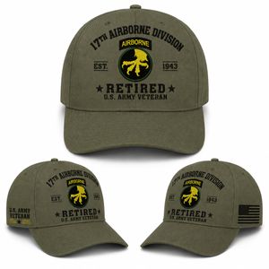 US Army 17th Airborne Division Retired Veteran Baseball Cap TT1408PK09