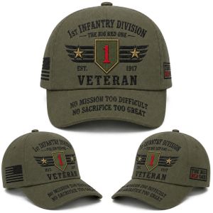 US Army 1st Infantry Division The Big Red One Retired Veteran Baseball Cap TT1408PK07