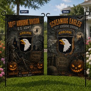 US Army Halloween 101st Airborne Division Double Sided Garden Flag  TT1308PK02