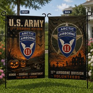 US Army Halloween 11th Airborne Division Double Sided Garden Flag  TT1308PK03