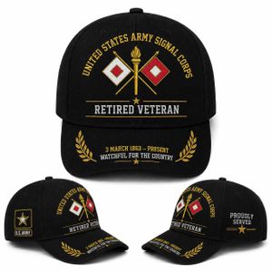 US Army Signal Corps Retired Veteran Baseball Cap TT1808PK02