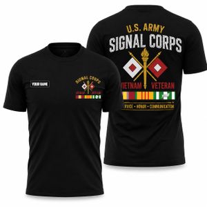 Custom Name US Army Signal Corps Vietnam Veteran 3D T-Shirt TT1908PK04