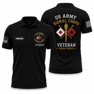 Custom Name US Army Signal Corps Veteran Polo Shirt TT1908PK11