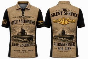 US Navy Submarine Force Submariner For Life Veteran Polo Shirt TT2008PK01