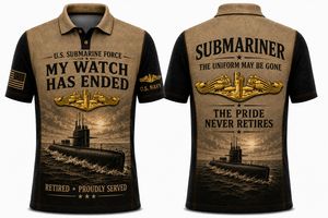 U.S. Navy Submarine Force My Watch Has Ended Retired Veteran Polo Shirt TT2008PK02