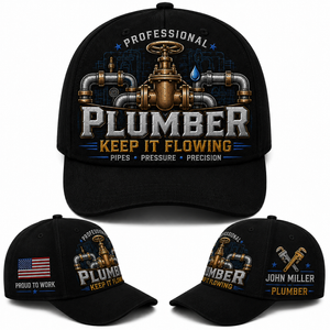 Custom Name Professional Plumber Keep It Flowing Baseball Cap TT2108PK05
