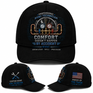 Custom Name HVAC Technician Comfort Doesn't Happen By Accident Baseball Cap TT2208PK05