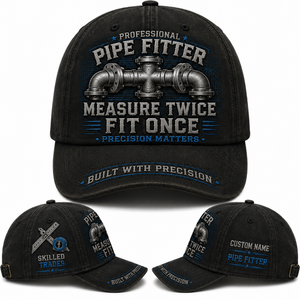 Custom Name Pipe Fitter Measure Twice Fit Once Baseball Cap TT2408PK02