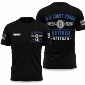 US Coast Guard Aviation Electricians Mate AE Retired Veteran 3D T-Shirt TT2108PK11