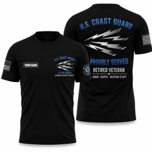 Custom Name US Coast Guard Information Systems Technician Retired Veteran 3D T-Shirt TT2108PK12