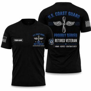 Custom Name US Coast Guard Aviation Maintenance Technician AMT Retired Veteran 3D T-Shirt TT2108PK13