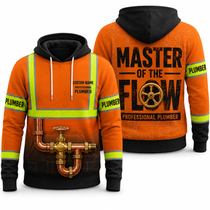 Custom Name Professional Plumber Master of the Flow 3D Hoodie TT2708PK01