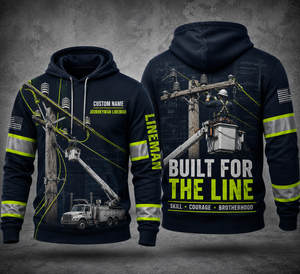 Custom Name Journeyman Lineman Built For The Line 3D Hoodie TT2708PK06