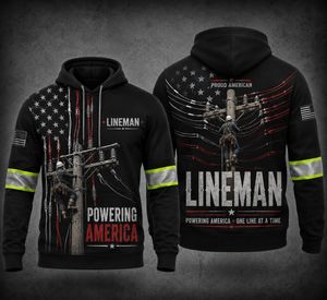 Proud American Lineman Powering America One Line at a Time 3D Hoodie TT2708PK07