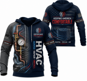 Custom Name HVAC Technician Keeping America Comfortable 3D Hoodie TT2908PK02