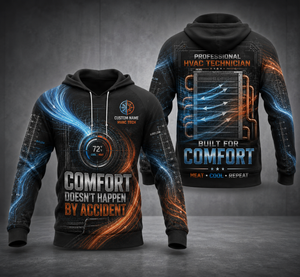 Custom Name HVAC Technician Comfort Doesn't Happen By Accident 3D Hoodie TT2908PK03