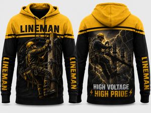 Lineman High Voltage High Pride 3D Hoodie TT3108PK01