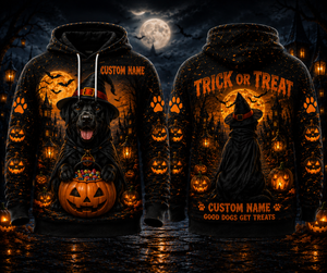 Custom Name Labrador Retriever Trick or Treat Halloween 3D Hoodie TT0109PK11