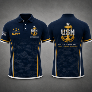 Custom Name US Navy Anchor Polo Shirt TT0409PK04