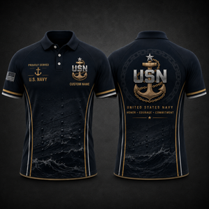 Custom Name US Navy Chief Anchor Polo Shirt TT0409PK05