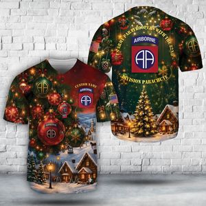 US Army Paratroopers With The 82nd Airborne Division Parachute Christmas Baseball Jersey NLMP3108PK04