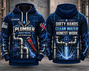 Plumber Built To Fix It Custom Name 3D Hoodie TT0909PK01