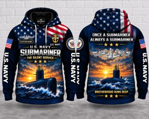 US Navy Submariner The Silent Service 3D Hoodie - Once a Submariner Always a Submariner TT1309PK04