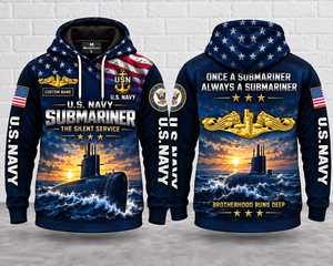 US Navy Submariner Brotherhood Runs Deep 3D Hoodie - The Silent Service TT1309PK07