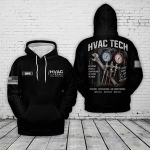 Custom Name HVAC Tech 3D Hoodie NLMP0809PK02