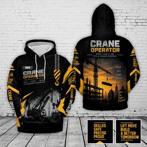 Custom Name Crane Operator 3D Hoodie NLMP109PK05
