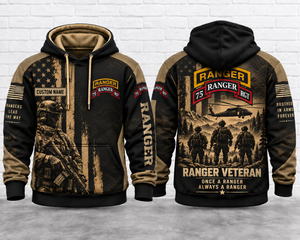 Custom Name 75th Ranger Regiment Veteran 3D Hoodie TT1409PK04