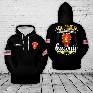 Custom Name US Army 25th Infantry Division Tropic Lightning 3D Hoodie NLMP1509PK01