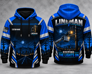 Personalized Lineman Keeping The Lights On 3D Hoodie TT2109PK02